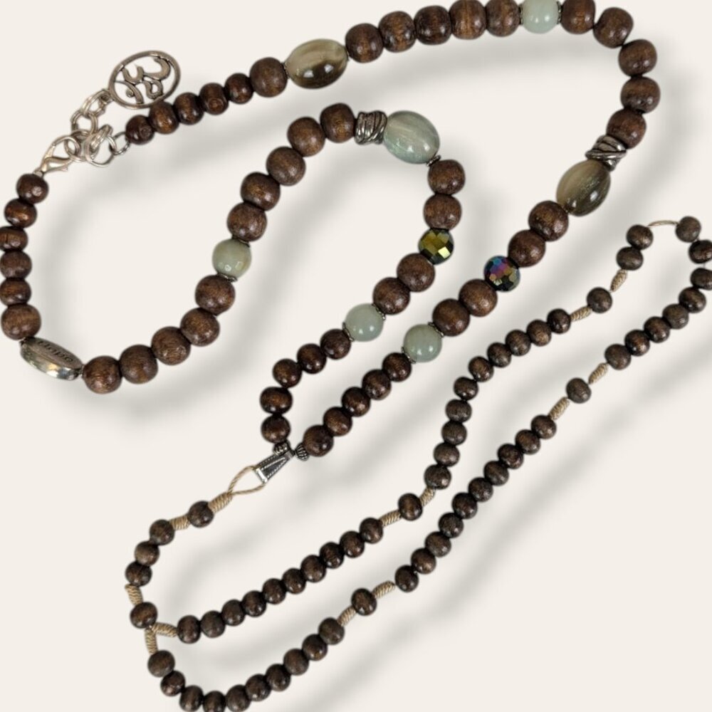 Wood & Glass Beaded Prayer Beads